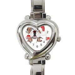 English Bulldog T- Shirt English Bulldog Merry Christmas T- Shirt (8) Heart Italian Charm Watch by ZUXUMI