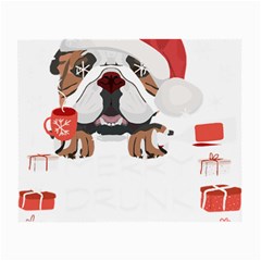 English Bulldog T- Shirt English Bulldog Merry Christmas T- Shirt (8) Small Glasses Cloth by ZUXUMI