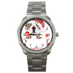 English Bulldog T- Shirt English Bulldog Merry Christmas T- Shirt (8) Sport Metal Watch Front