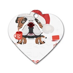 English Bulldog T- Shirt English Bulldog Merry Christmas T- Shirt (8) Dog Tag Heart (one Side) by ZUXUMI