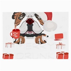 English Bulldog T- Shirt English Bulldog Merry Christmas T- Shirt (8) Large Glasses Cloth (2 Sides) by ZUXUMI