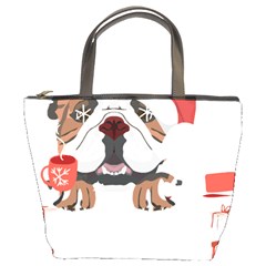 English Bulldog T- Shirt English Bulldog Merry Christmas T- Shirt (8) Bucket Bag by ZUXUMI