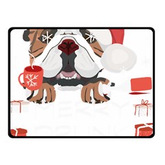 English Bulldog T- Shirt English Bulldog Merry Christmas T- Shirt (8) Fleece Blanket (small) by ZUXUMI