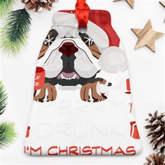 English Bulldog T- Shirt English Bulldog Merry Christmas T- Shirt (8) Ornament (bell) by ZUXUMI