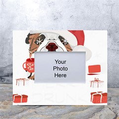 English Bulldog T- Shirt English Bulldog Merry Christmas T- Shirt (8) White Tabletop Photo Frame 4 x6  by ZUXUMI