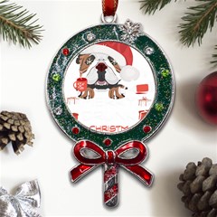 English Bulldog T- Shirt English Bulldog Merry Christmas T- Shirt (8) Metal X mas Lollipop With Crystal Ornament by ZUXUMI