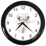 Ostrich T-shirtsteal Your Heart Ostrich 44 T-shirt Wall Clock (Black) Front