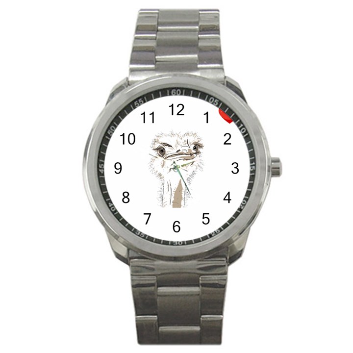 Ostrich T-shirtsteal Your Heart Ostrich 44 T-shirt Sport Metal Watch