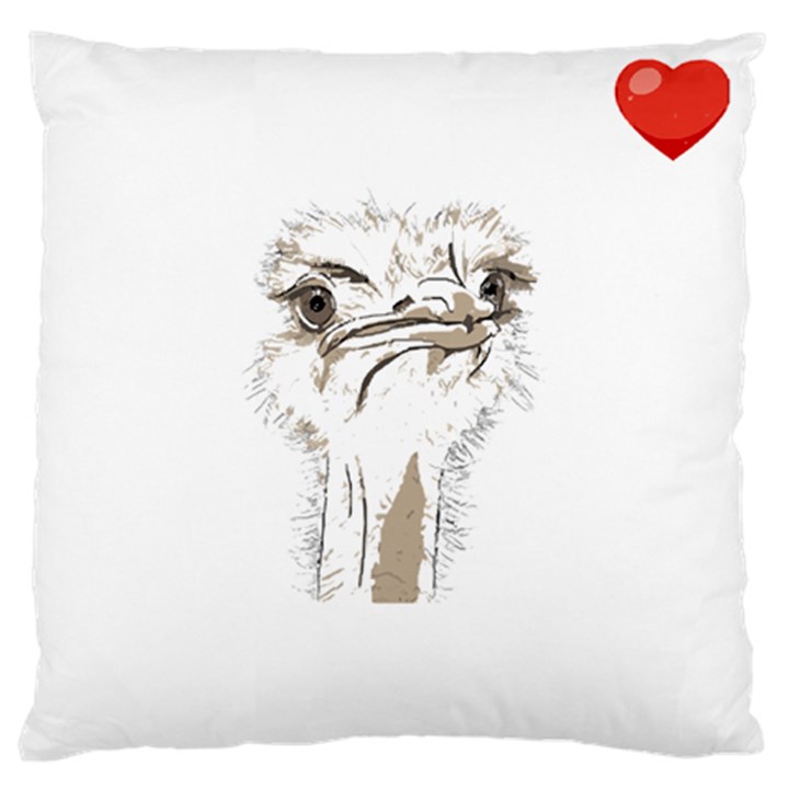 Ostrich T-shirtsteal Your Heart Ostrich 44 T-shirt Large Cushion Case (Two Sides)