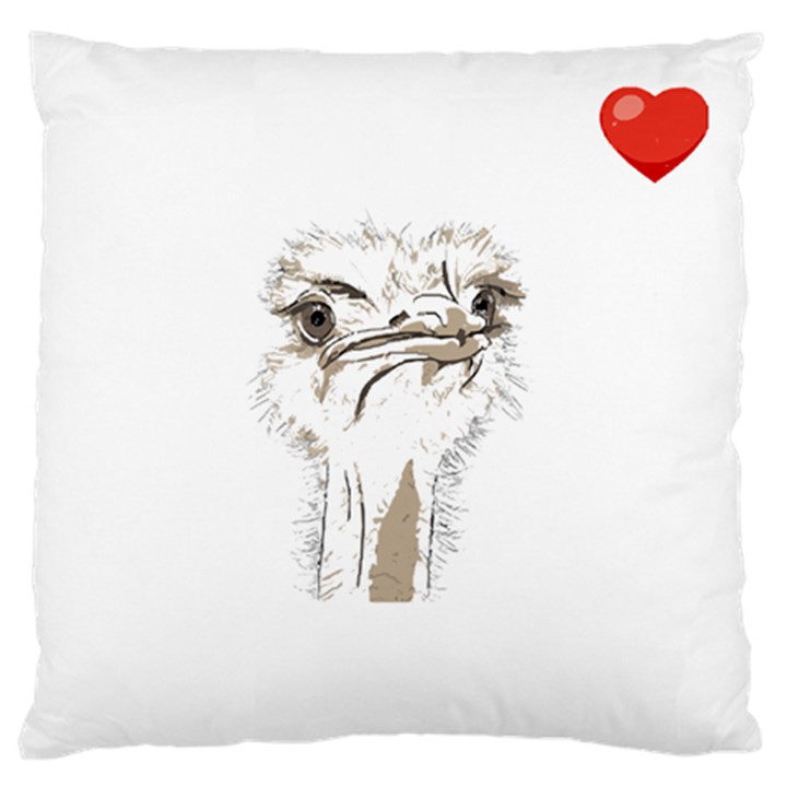 Ostrich T-shirtsteal Your Heart Ostrich 44 T-shirt Large Premium Plush Fleece Cushion Case (Two Sides)