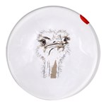 Ostrich T-shirtsteal Your Heart Ostrich 44 T-shirt Round Glass Fridge Magnet (4 pack) Front