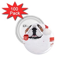 English Bulldog T- Shirt English Bulldog Merry Christmas T- Shirt 1 75  Buttons (100 Pack)  by ZUXUMI