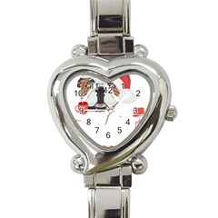 English Bulldog T- Shirt English Bulldog Merry Christmas T- Shirt Heart Italian Charm Watch by ZUXUMI