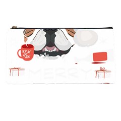 English Bulldog T- Shirt English Bulldog Merry Christmas T- Shirt Pencil Case by ZUXUMI