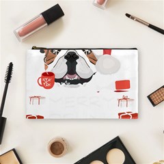 English Bulldog T- Shirt English Bulldog Merry Christmas T- Shirt Cosmetic Bag (medium) by ZUXUMI