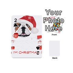 English Bulldog T- Shirt English Bulldog Merry Christmas T- Shirt Playing Cards 54 Designs (mini) by ZUXUMI