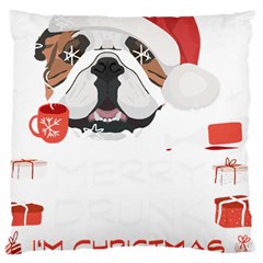 English Bulldog T- Shirt English Bulldog Merry Christmas T- Shirt Large Cushion Case (one Side) by ZUXUMI