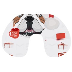 English Bulldog T- Shirt English Bulldog Merry Christmas T- Shirt Travel Neck Pillow by ZUXUMI