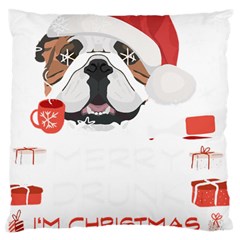 English Bulldog T- Shirt English Bulldog Merry Christmas T- Shirt Standard Premium Plush Fleece Cushion Case (two Sides) by ZUXUMI