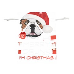 English Bulldog T- Shirt English Bulldog Merry Christmas T- Shirt Lightweight Drawstring Pouch (l) by ZUXUMI