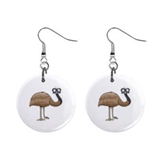 Ostrich T-shirtwhite Look Calm Ostrich 23 T-shirt (1) Mini Button Earrings by EnriqueJohnson