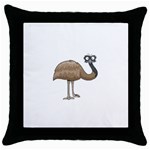 Ostrich T-shirtwhite Look Calm Ostrich 23 T-shirt (1) Throw Pillow Case (Black) Front