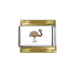 Ostrich T-shirtwhite Look Calm Ostrich 23 T-shirt (1) Gold Trim Italian Charm (9mm) by EnriqueJohnson