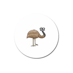 Ostrich T-shirtwhite Look Calm Ostrich 23 T-shirt (1) Magnet 3  (round) by EnriqueJohnson