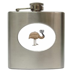 Ostrich T-shirtwhite Look Calm Ostrich 23 T-shirt (1) Hip Flask (6 Oz) by EnriqueJohnson