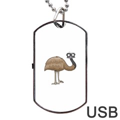 Ostrich T-shirtwhite Look Calm Ostrich 23 T-shirt (1) Dog Tag Usb Flash (two Sides) by EnriqueJohnson