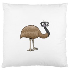 Ostrich T-shirtwhite Look Calm Ostrich 23 T-shirt (1) Large Cushion Case (one Side) by EnriqueJohnson