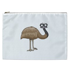 Ostrich T-shirtwhite Look Calm Ostrich 23 T-shirt (1) Cosmetic Bag (xxl) by EnriqueJohnson