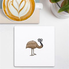 Ostrich T-shirtwhite Look Calm Ostrich 23 T-shirt (1) Uv Print Square Tile Coaster  by EnriqueJohnson