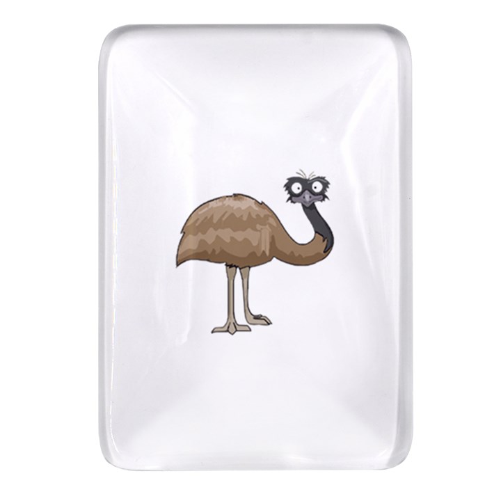 Ostrich T-shirtwhite Look Calm Ostrich 23 T-shirt (1) Rectangular Glass Fridge Magnet (4 pack)