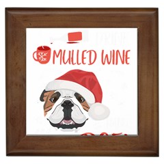 English Bulldog T- Shirt English Bulldog Mulled Wine Christmas T- Shirt Framed Tile by ZUXUMI