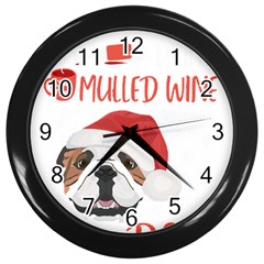 English Bulldog T- Shirt English Bulldog Mulled Wine Christmas T- Shirt Wall Clock (black) by ZUXUMI