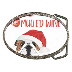 English Bulldog T- Shirt English Bulldog Mulled Wine Christmas T- Shirt Belt Buckles by ZUXUMI