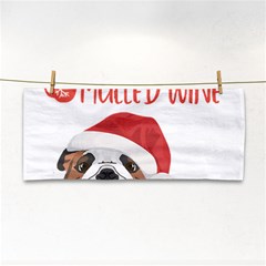 English Bulldog T- Shirt English Bulldog Mulled Wine Christmas T- Shirt Hand Towel by ZUXUMI