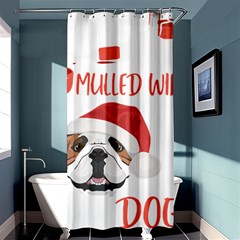 English Bulldog T- Shirt English Bulldog Mulled Wine Christmas T- Shirt Shower Curtain 36  X 72  (stall)  by ZUXUMI