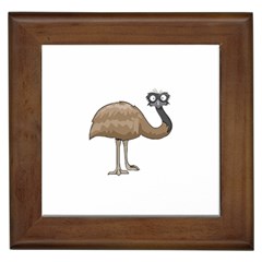 Ostrich T-shirtwhite Look Calm Ostrich 23 T-shirt Framed Tile by EnriqueJohnson