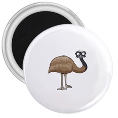 Ostrich T-shirtwhite Look Calm Ostrich 23 T-shirt 3  Magnets by EnriqueJohnson