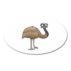 Ostrich T-shirtwhite Look Calm Ostrich 23 T-shirt Oval Magnet by EnriqueJohnson