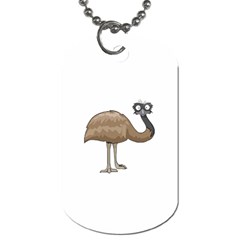 Ostrich T-shirtwhite Look Calm Ostrich 23 T-shirt Dog Tag (one Side) by EnriqueJohnson