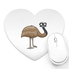 Ostrich T-shirtwhite Look Calm Ostrich 23 T-shirt Heart Mousepad by EnriqueJohnson