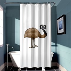 Ostrich T-shirtwhite Look Calm Ostrich 23 T-shirt Shower Curtain 36  X 72  (stall)  by EnriqueJohnson