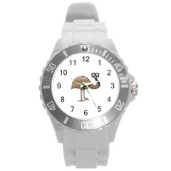 Ostrich T-shirtwhite Look Calm Ostrich 23 T-shirt Round Plastic Sport Watch (l) by EnriqueJohnson