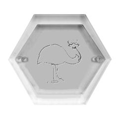 Ostrich T-shirtwhite Look Calm Ostrich 23 T-shirt Hexagon Wood Jewelry Box by EnriqueJohnson