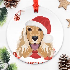 English Cocker Spaniel T- Shirt English Cocker Spaniel Merry Christmas T- Shirt (1) Round Ornament (two Sides) by ZUXUMI