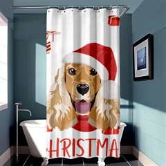 English Cocker Spaniel T- Shirt English Cocker Spaniel Merry Christmas T- Shirt (1) Shower Curtain 36  X 72  (stall)  by ZUXUMI