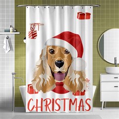 English Cocker Spaniel T- Shirt English Cocker Spaniel Merry Christmas T- Shirt (1) Shower Curtain 48  X 72  (small)  by ZUXUMI